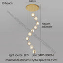 GobekUsa Crystal Ball Chandelier: Modern Loft & Staircase Hanging Light for Home, Hotel & Mall