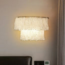 GobekUsa Modern 2-Light Crystal Bead Sconce Lamp Wall Lighting in Gold