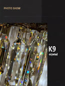 GobekUsa Crystal Bedhead Pendant Light for Master Bedroom, High-End Restaurant Chandelier