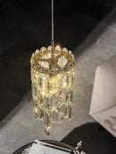 GobekUsa Crystal Bedhead Pendant Light for Master Bedroom, High-End Restaurant Chandelier