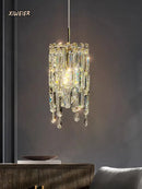 GobekUsa Crystal Bedhead Pendant Light for Master Bedroom, High-End Restaurant Chandelier