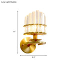 GobekUsa Modern Crystal Block Wall Sconce - Round Gold Living Room Lamp