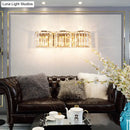 GobekUsa Modern Gold LED Wall Light with Clear Crystal Block - Linear Sconce