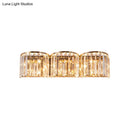GobekUsa Modern Gold LED Wall Light with Clear Crystal Block - Linear Sconce