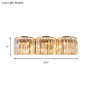 GobekUsa Modern Gold LED Wall Light with Clear Crystal Block - Linear Sconce