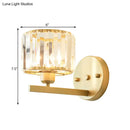 GobekUsa Modern Clear Crystal Block Wall Sconce Light with Gold Finish – Ideal for Bedroom Lighting