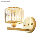 GobekUsa Modern Clear Crystal Block Wall Sconce Light with Gold Finish – Ideal for Bedroom Lighting