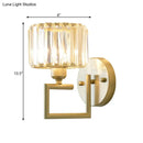 GobekUsa Modern Clear Crystal Block Wall Sconce Light with Gold Finish – Ideal for Bedroom Lighting