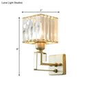 GobekUsa Modern Clear Crystal Block Wall Sconce Light with Gold Finish – Ideal for Bedroom Lighting