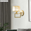 GobekUsa Modern Clear Crystal Block Wall Sconce Light with Gold Finish – Ideal for Bedroom Lighting