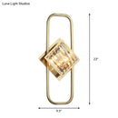 GobekUsa Modern Gold Wall Lamp with Clear Crystal Blocks - Square Wall Lighting in a Rectangular Frame