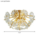 GobekUsa Modern Crystal Bouquet Semi Flush Mount Ceiling Lamp - Gold, 3/5 Lights - Bedroom Lighting