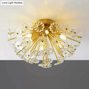 GobekUsa Modern Crystal Bouquet Semi Flush Mount Ceiling Lamp - Gold, 3/5 Lights - Bedroom Lighting