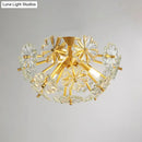 GobekUsa Modern Crystal Bouquet Semi Flush Mount Ceiling Lamp - Gold, 3/5 Lights - Bedroom Lighting