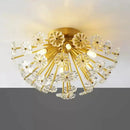 GobekUsa Modern Crystal Bouquet Semi Flush Mount Ceiling Lamp - Gold, 3/5 Lights - Bedroom Lighting