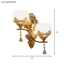 GobekUsa Modern Gold Crystal Bowl Wall Sconce with 2 Bulbs – Elegant Lighting Fixture