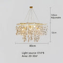 GobekUsa Crystal Branch Pendant Chandelier for Indoor Decoration Luminaria Fixtures