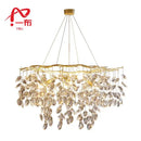 GobekUsa Crystal Branch Pendant Chandelier for Indoor Decoration Luminaria Fixtures