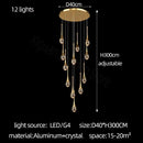 GobekUsa Crystal Bubble Chandelier for Living, Dining, Bedroom - Modern Stairwell Design