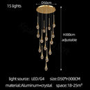GobekUsa Crystal Bubble Chandelier for Living, Dining, Bedroom - Modern Stairwell Design