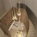 GobekUsa Crystal Bubble Chandelier for Living, Dining, Bedroom - Modern Stairwell Design