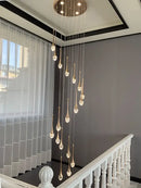 GobekUsa Crystal Bubble Chandelier: Modern Duplex Living Room Villa Decoration Luminaire
