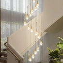 GobekUsa Crystal Bubble Chandelier for Duplex Living Room, Rotating Staircase, Villa Lobby