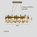 GobekUsa Crystal Ceiling Chandelier LED Hanging Lamps for Living Room Luxe Décor