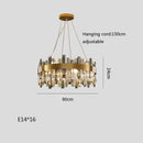 GobekUsa Crystal Ceiling Chandelier LED Hanging Lamps for Living Room Luxe Décor