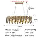 GobekUsa Crystal Ceiling Chandelier LED Modern Luxury Lighting for Living Dining Bedroom