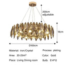 GobekUsa Crystal Ceiling Chandelier LED Modern Luxury Lighting for Living Dining Bedroom