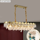 GobekUsa Modern Gold Finish Crystal Chandelier - 10 Bulbs Oval Island Ceiling Light Fixture