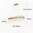 GobekUsa Crystal Chandelier LED Ring Lamp for Dining Room Center Living Restaurant Decor