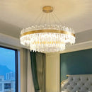 GobekUsa Circular Double-layer Crystal Chandelier for Living Room Dining Room Led Pendant