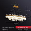 GobekUsa Circular Double-layer Crystal Chandelier for Living Room Dining Room Led Pendant