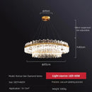 GobekUsa Circular Double-layer Crystal Chandelier for Living Room Dining Room Led Pendant