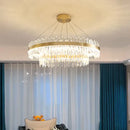 GobekUsa Circular Double-layer Crystal Chandelier for Living Room Dining Room Led Pendant