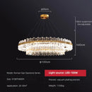 GobekUsa Circular Double-layer Crystal Chandelier for Living Room Dining Room Led Pendant