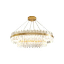 GobekUsa Circular Double-layer Crystal Chandelier for Living Room Dining Room Led Pendant