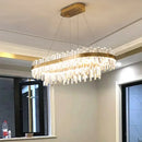 GobekUsa Circular Double-layer Crystal Chandelier for Living Room Dining Room Led Pendant