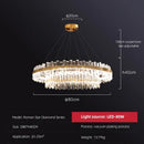 GobekUsa Circular Double-layer Crystal Chandelier for Living Room Dining Room Led Pendant