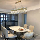 GobekUsa Crystal Circle Ceiling Chandelier with LED Lighting for Designer Dining Room