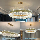 GobekUsa Crystal Circle Ceiling Chandelier with LED Lighting for Designer Dining Room