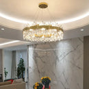 GobekUsa Crystal Circle Ceiling Chandelier with LED Lighting for Designer Dining Room