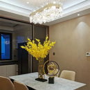 GobekUsa Crystal Circle Ceiling Chandelier with LED Lighting for Designer Dining Room