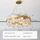 GobekUsa Crystal Circle Ceiling Chandelier with LED Lighting for Designer Dining Room