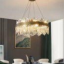GobekUsa Crystal Circle Ceiling Chandelier with LED Lighting for Designer Dining Room