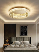 GobekUsa Crystal Circle LED Ceiling Chandelier for Modern Living Spaces