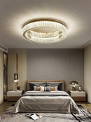 GobekUsa Crystal Circle LED Ceiling Chandelier for Modern Living Spaces