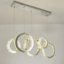 GobekUsa Crystal Circle LED Pendant Chandelier for Dining Room
